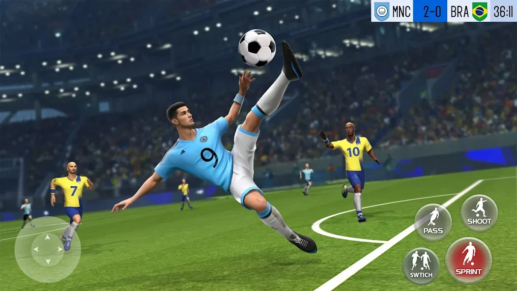 Play Football: Soccer Games на Андроид — Мод Безлимитные деньги и энергия — скриншот 1
