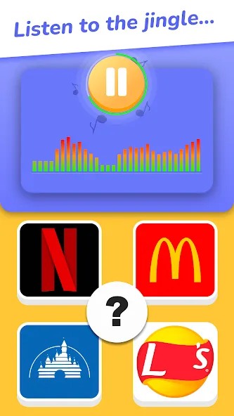 Jingle Quiz: logo music trivia на Андроид — Безлимитные подсказки и монеты — скриншот 1