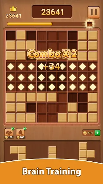 Скачать Wood Block Puzzle — Модификация Без рекламы и бесконечные подсказки — скриншот 2