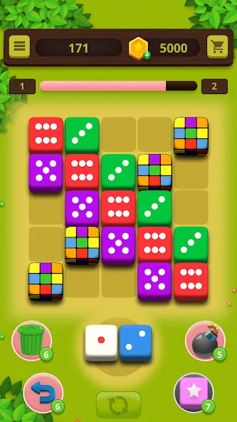 Скачать Dice Craft - Merge Puzzle — Последняя версия (Безлимитные монеты и усиленные кубики) — скриншот 2