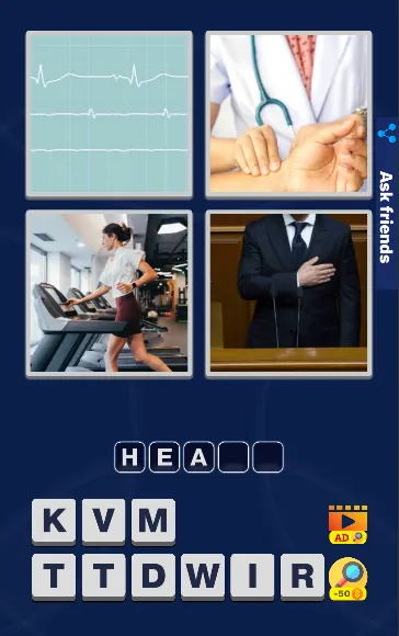 Скачать взлом 4 Pics 1 Word Quiz Game на Андроид — Безлимитные подсказки и открыты все уровни — скриншот 2