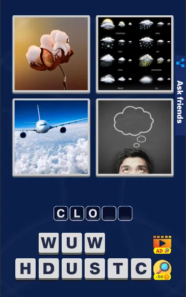 Скачать взлом 4 Pics 1 Word Quiz Game на Андроид — Безлимитные подсказки и открыты все уровни — скриншот 3