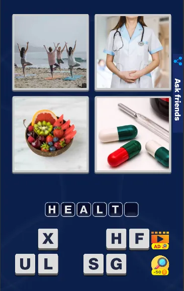 Скачать взлом 4 Pics 1 Word Quiz Game на Андроид — Безлимитные подсказки и открыты все уровни — скриншот 5