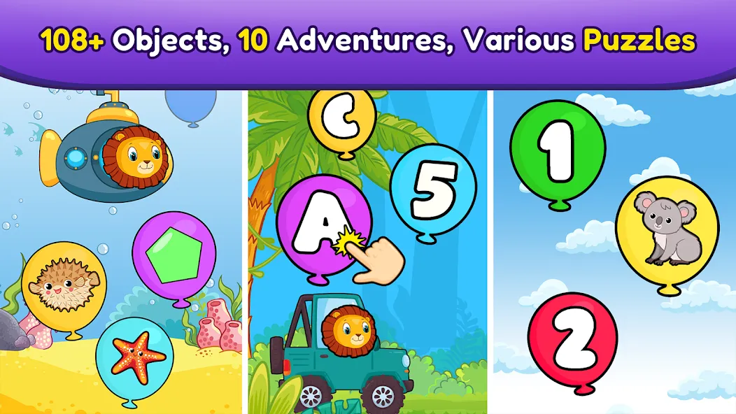 Balloon Pop Kids Learning Game MOD APK на Android — Все задания разблокированы и без рекламы — скриншот 5