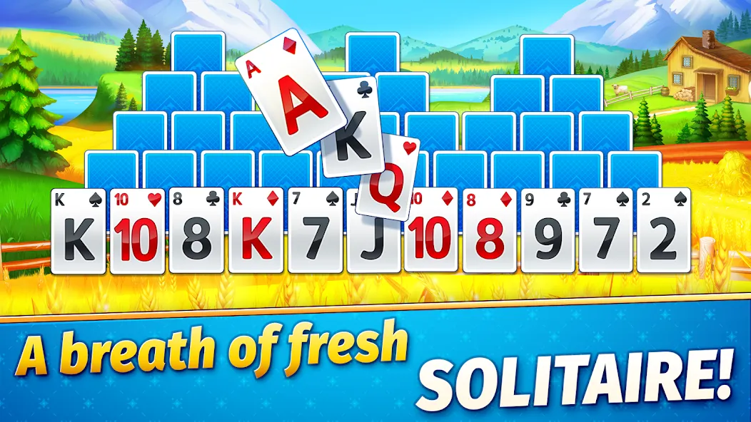 Solitaire Golden Prairies — Взломанная версия (Безлимитные монеты и открыты все поля) — скриншот 1