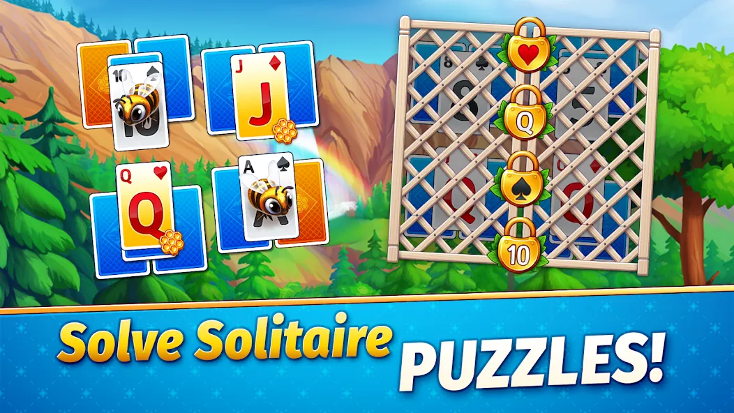Solitaire Golden Prairies — Взломанная версия (Безлимитные монеты и открыты все поля) — скриншот 4