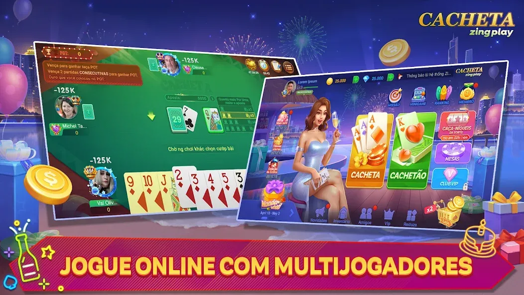 Cacheta - Pife - Jogo online — Мод: Dinheiro ilimitado e cartas desbloqueadas — скриншот 1