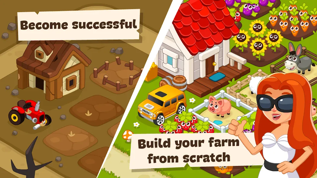 Idle Farm Game Offline Clicker — Мод: Безлимитные монеты и ускоренная прокачка — скриншот 2