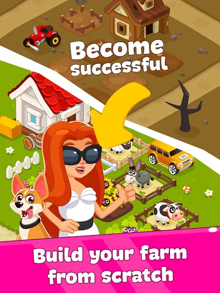 Idle Farm Game Offline Clicker — Мод: Безлимитные монеты и ускоренная прокачка — скриншот 5