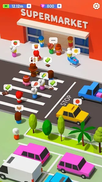 Взломанная My Idle Supermarket Simulator на Андроид — Безлимитные деньги и всё открыто — скриншот 2