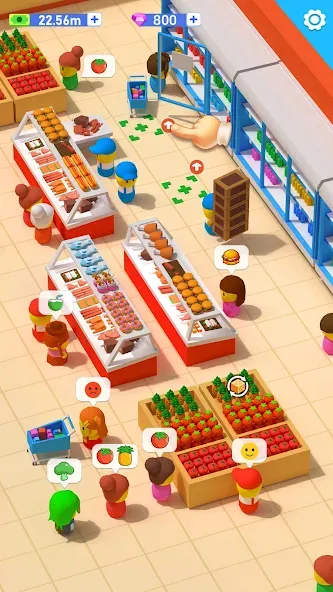 Взломанная My Idle Supermarket Simulator на Андроид — Безлимитные деньги и всё открыто — скриншот 4