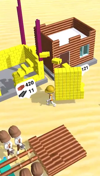 Взлом Pro Builder 3D — Безлимитные ресурсы и открыты все постройки — скриншот 4