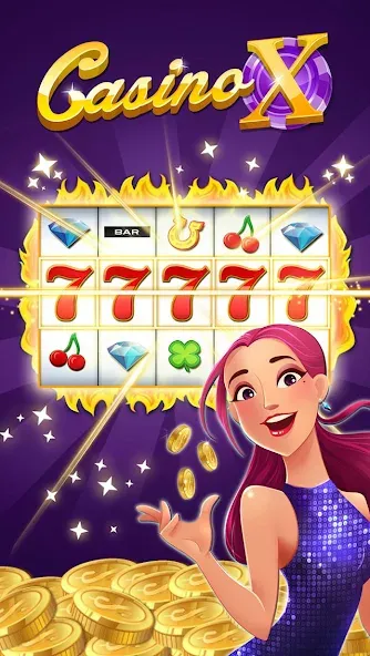 Casino X — Мод: Безлимитные монеты и бонусы — скриншот 1