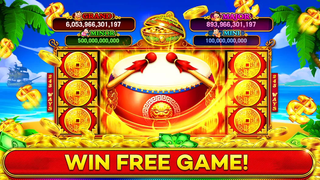 Скачать Jackpot Boom Casino Slot Games (Мод: Безлимитные монеты и бонусы) на Андроид — скриншот 1