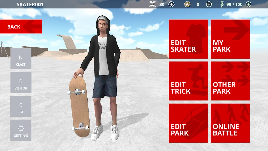 Skate Space — Мод: Безлимитные деньги и все трюки открыты — скриншот 5