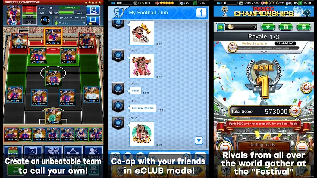 eFootball™ CHAMPION SQUADS на Андроид — Мод Безлимитные деньги и сильная команда — скриншот 3