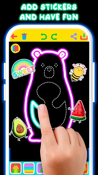 Скачать Drawing For Kids - Glow Draw на телефон — Все рисунки разблокированы и без рекламы — скриншот 2