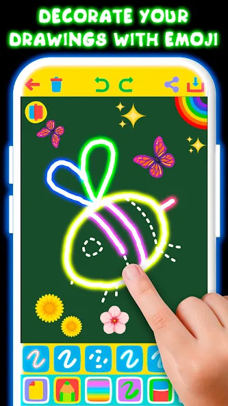 Скачать Drawing For Kids - Glow Draw на телефон — Все рисунки разблокированы и без рекламы — скриншот 5