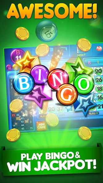 Скачать взломанную Bingo City 75 : Bingo & Slots — Безлимитные монеты и бонусы — скриншот 3
