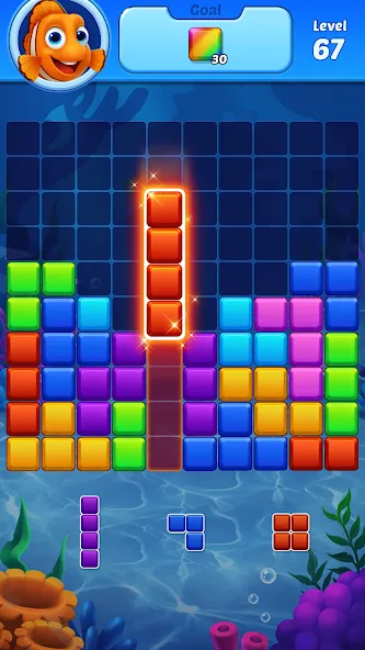 Скачать Block Puzzle Ocean — Последняя версия (Безлимитные подсказки и монеты) — скриншот 4