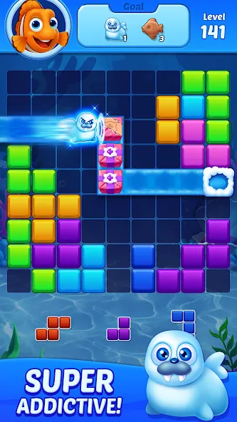 Скачать Block Puzzle Ocean — Последняя версия (Безлимитные подсказки и монеты) — скриншот 5