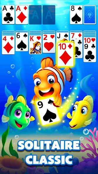 Скачать Solitaire Ocean на Андроид — Безлимитные подсказки и отмены ходов — скриншот 4