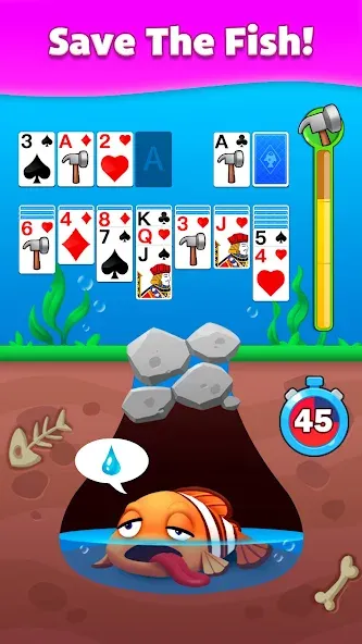 Solitaire Fish (Мод Безлимитные монеты и подсказки) — скриншот 2 Solitaire Fish (Мод Безлимитные монеты и подсказки) — скриншот 2