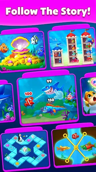 Solitaire Fish (Мод Безлимитные монеты и подсказки) — скриншот 4 Solitaire Fish (Мод Безлимитные монеты и подсказки) — скриншот 4