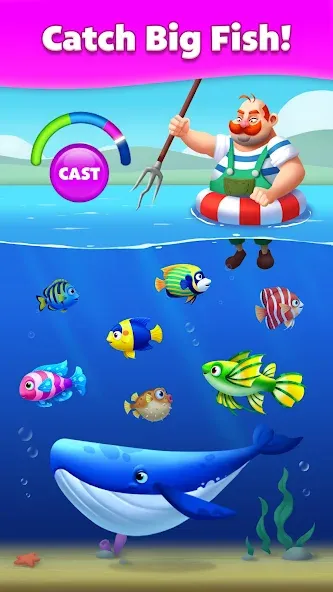 Solitaire Fish (Мод Безлимитные монеты и подсказки) — скриншот 5 Solitaire Fish (Мод Безлимитные монеты и подсказки) — скриншот 5