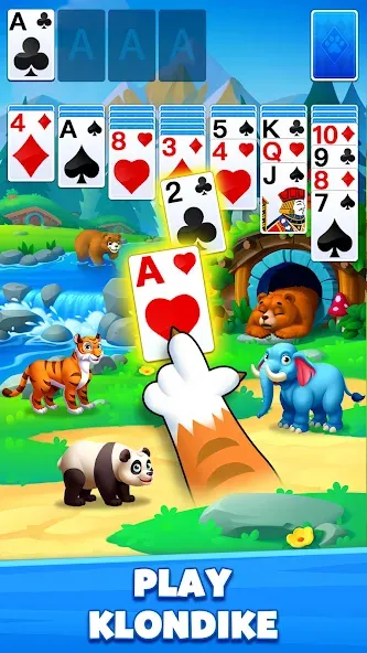 Solitaire Zoo MOD APK на Android — Безлимитные монеты и все животные открыты — скриншот 1