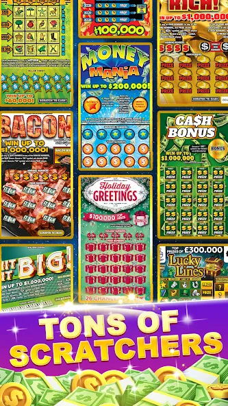 Lottery Scratchers Master MOD APK на Android — Неограниченные билеты и быстрые выигрыши — скриншот 4