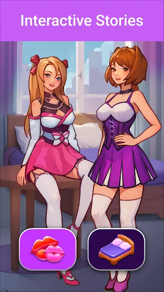 LUV: Anime Girls Adult Game XX MOD APK — Открыты все сцены и уровни — скриншот 4