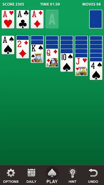 Скачать Solitaire. (Мод: Без рекламы и безлимитные подсказки) на Андроид — скриншот 1