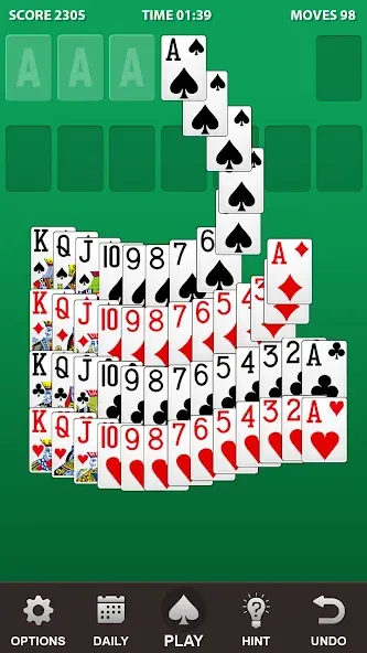 Скачать Solitaire. (Мод: Без рекламы и безлимитные подсказки) на Андроид — скриншот 2