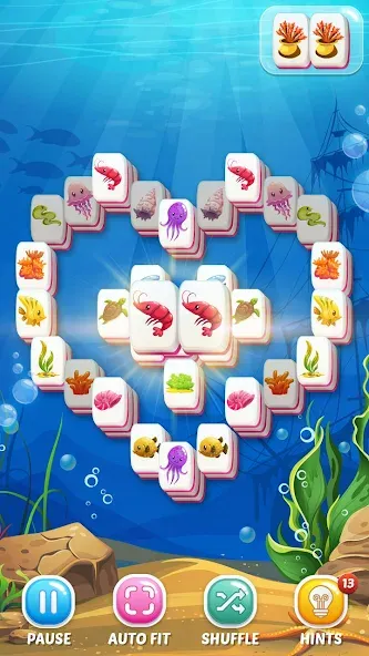 Взломанная Mahjong Fish на Андроид — Безлимитные монеты и подсказки — скриншот 1