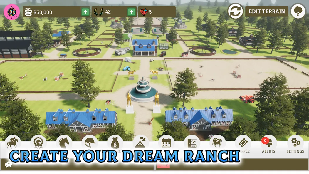 Скачать Horse Academy - Equestrian MMO (Мод: Бесконечные деньги и редкие лошади) на Андроид — скриншот 1