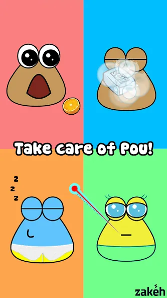 Скачать Pou — Модификация Безлимитные монеты и еда — скриншот 1