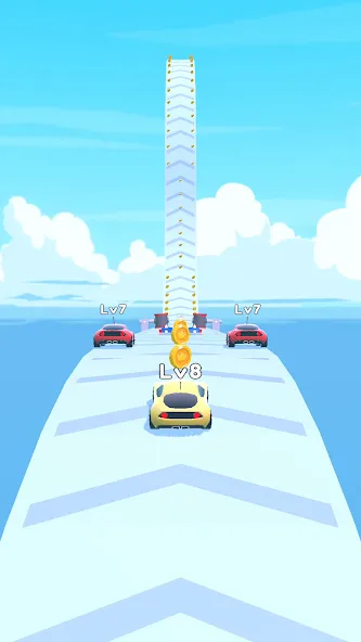 Скачать Merge Car Run - Evolution Race с модом — Много денег и все машины — скриншот 1