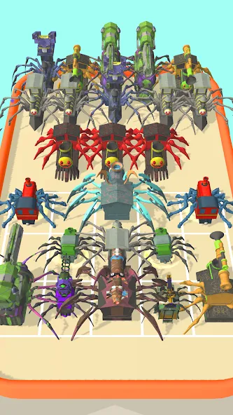Скачать Merge Spider Train — Модификация Безлимитные деньги и ресурсы — скриншот 2