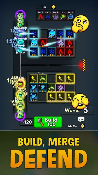 Merge Clash: Tower Defense TD MOD — Безлимитные деньги и улучшения на Андроид — скриншот 3 Merge Clash: Tower Defense TD MOD — Безлимитные деньги и улучшения на Андроид — скриншот 3