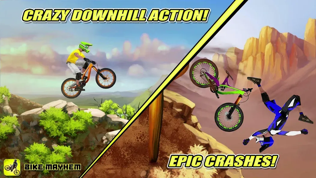 Bike Mayhem Free на Андроид — Безлимитные деньги и все байки — скриншот 1