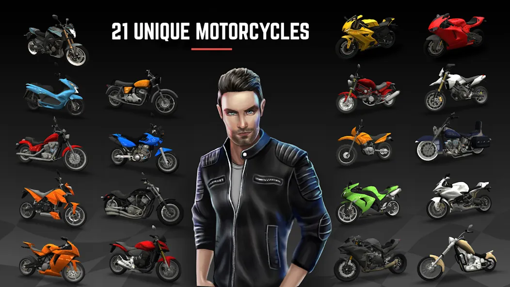 Взлом Racing Fever: Moto — Безлимитные деньги и все мотоциклы открыты — скриншот 2