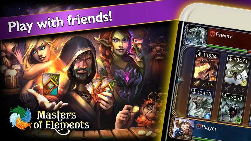 Скачать Masters of Elements－Online CCG на телефон — Безлимитные ресурсы и все карты — скриншот 4