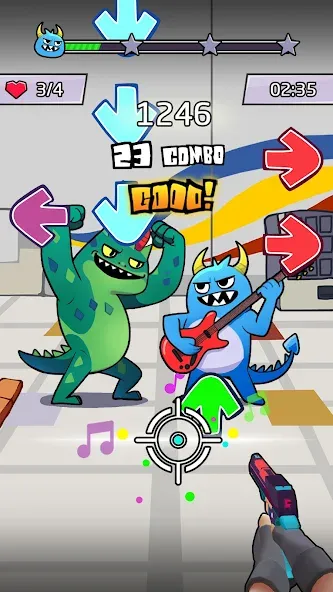 Beat Shooter Night: Rap Battle на Андроид — Безлимитные деньги и все песни открыты — скриншот 1