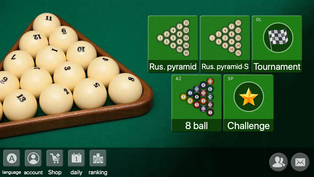 Скачать russian billiards 2024 — Модификация Безлимитные монеты и открыты все столы — скриншот 1