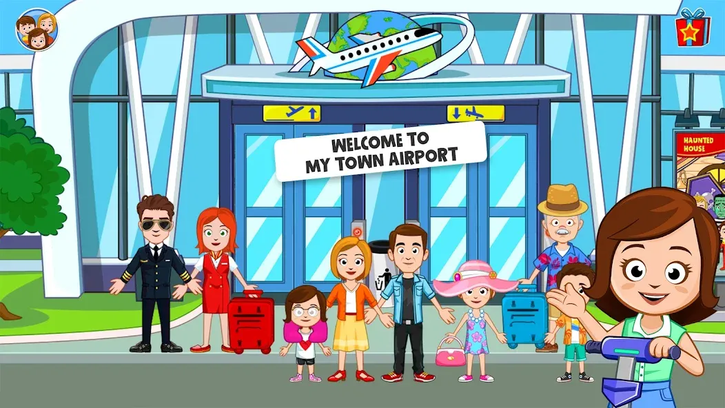 My Town Airport games for kids MOD — Открыты все локации и персонажи на Андроид — скриншот 1 My Town Airport games for kids MOD — Открыты все локации и персонажи на Андроид — скриншот 1