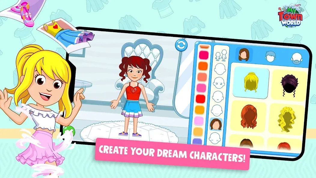 Скачать My Town World - Mega Doll City на Андроид — Открыты все локации и персонажи — скриншот 1