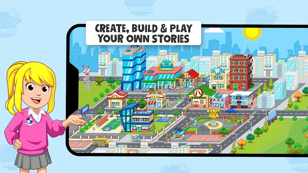 Скачать My Town World - Mega Doll City на Андроид — Открыты все локации и персонажи — скриншот 3