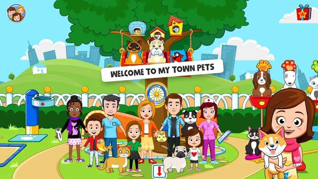 My Town: Pet games & Animals — Взломанная версия (Безлимитные деньги и все питомцы открыты) — скриншот 1 My Town: Pet games & Animals — Взломанная версия (Безлимитные деньги и все питомцы открыты) — скриншот 1