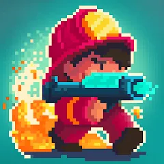 Скачать Firefighter: pixel shooter на Андроид — Безлимитные деньги и улучшенное оружие